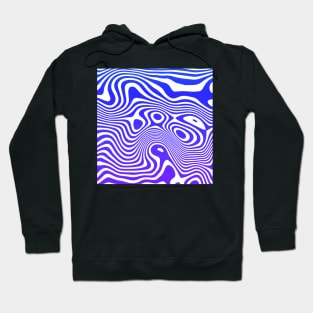 Navy Blue Abstract Strips Art Hoodie